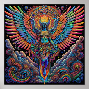 Psykedelisk färglös gel Art Poster