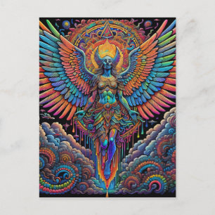 Psykedelisk färglös gel Art Vykort