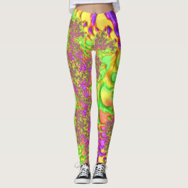 Psykedelisk färglös syra Resa Abstrakt Fractal Leggings