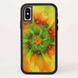 Psykedelisk färgstark Abstrakt Fractal Art Initial