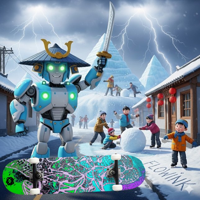 Psykedelisk färgstark mini skateboard bräda 18,5 cm (Skapare uppladdad)