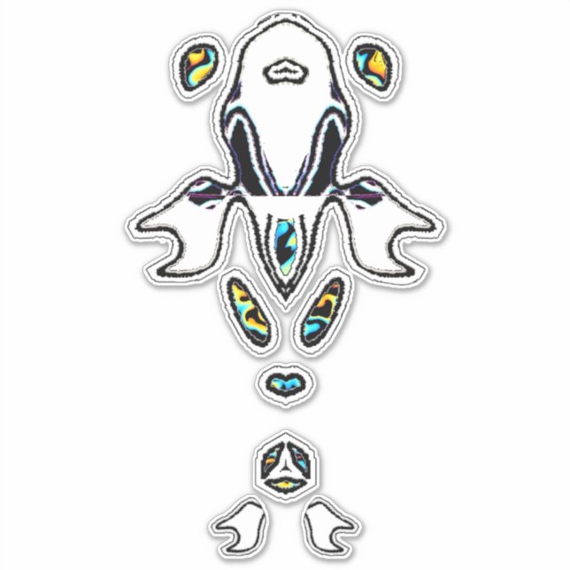 Psykedelisk fisk klistermärken (Framsida)