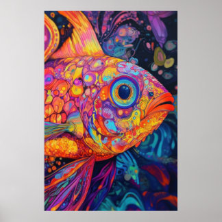 Psykedelisk fisk poster