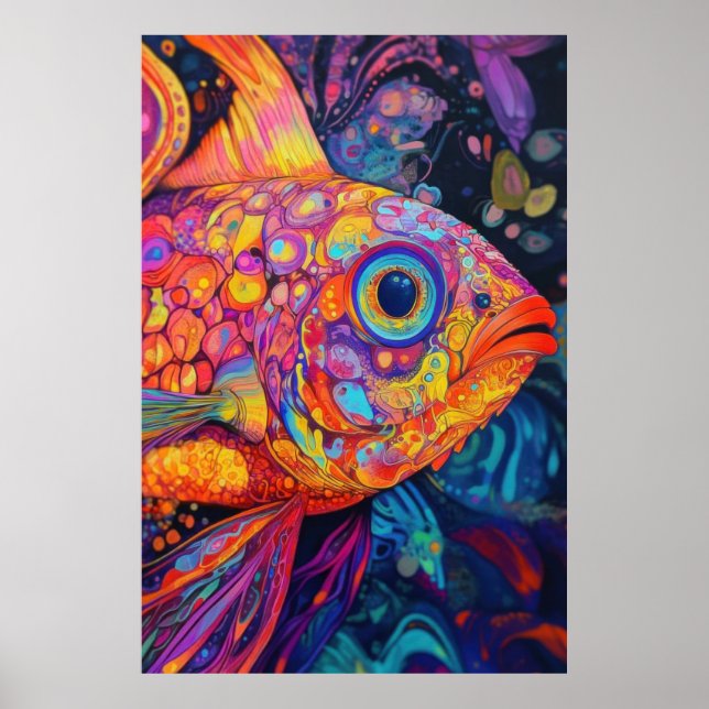 Psykedelisk fisk poster (Framsidan)