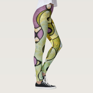 Psykedelisk för meditation mönster med modets lila leggings
