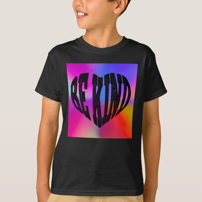 Psykedelisk form av hjärtslag - brant regnbåge t shirt (Framsida)