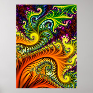 Psykedelisk Fractal Art Poster