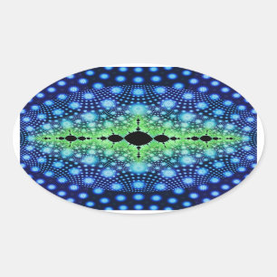 Psykedelisk Fractal Vild Decorative Abstrakt Art Ovalt Klistermärke