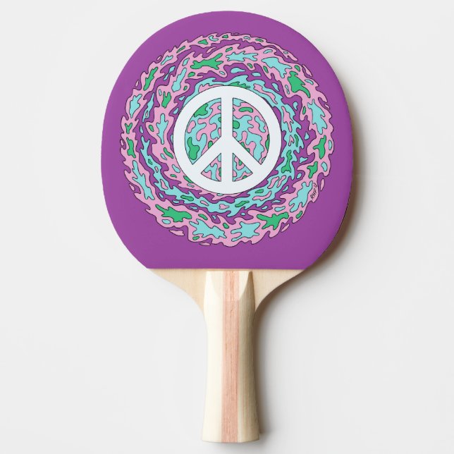 Psykedelisk fred pingisracket (Framsidan)