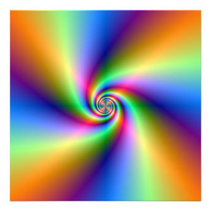 Psykedelisk fyra Vind Spiral Fototryck
