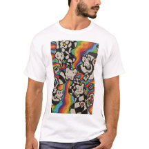 Psykedelisk Glad Sorgsen Ilsken Ansikten T-Shirt