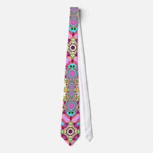 Psykedelisk glöd Färgfull Mode Groovy Tie Slips
