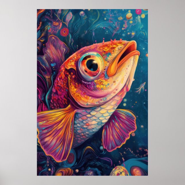 Psykedelisk Goldfish Poster (Framsidan)