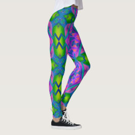 Psykedelisk Grönt för Rosa av Roligt Leggings