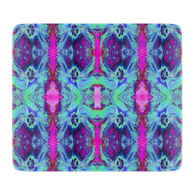 Psykedelisk Grönt och Blue Hibiscus Mönster (Framsidan)