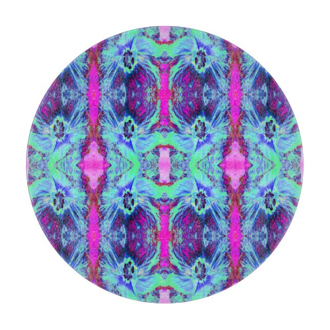 Psykedelisk Grönt och Blue Hibiscus Mönster (Framsidan)