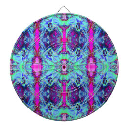 Psykedelisk Grönt och Blue Hibiscus Mönster Darttavla