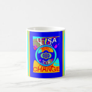 Psykedelisk Groove: Abstrakt av pop Art Energy Kaffemugg