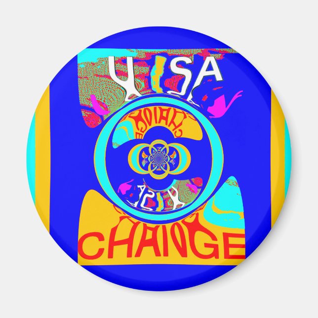 Psykedelisk Groove: Abstrakt av pop Art Energy Magnet (Framsidan)