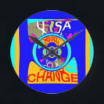 Psykedelisk Groove: Abstrakt av pop Art Energy Rund Klocka<br><div class="desc">Psychedelic Groove: Abstrakt i pop Art Energy Dive in i ett dynamiskt, högenergiskt estetiskt med Psychedelic Groove: Abstrakt i pop Art Energy design, enbart i Achempong Zazzle-onlinen! Den här fängslande teckningen har en dynamisk abstrakt-sammansättning som brinner med färg och rörelse. Utformningen domineras av en blå bakgrund i fet royal med...</div>