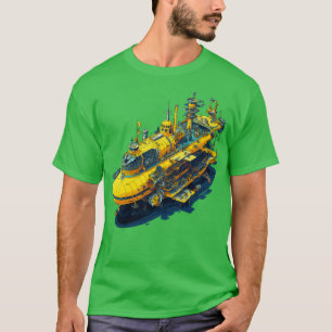 Psykedelisk gult-ubåt i stil t shirt