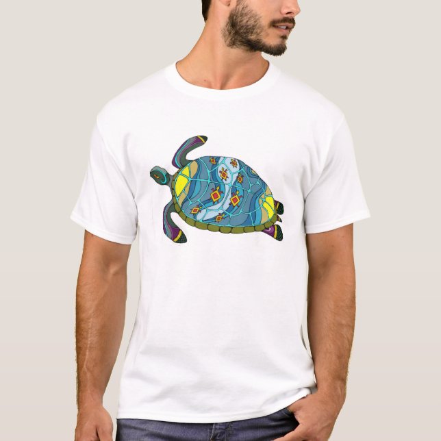 Psykedelisk havsköldpadda T-shirt (Framsida)