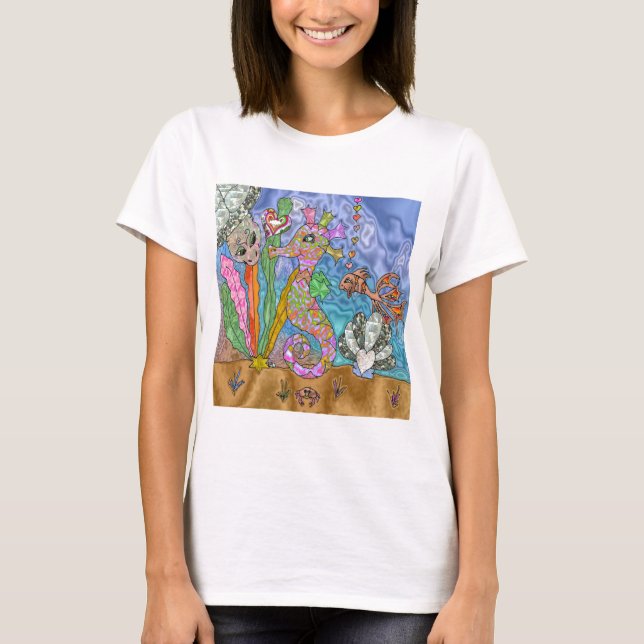 Psykedelisk havssköldpadda Art T Shirt (Framsida)