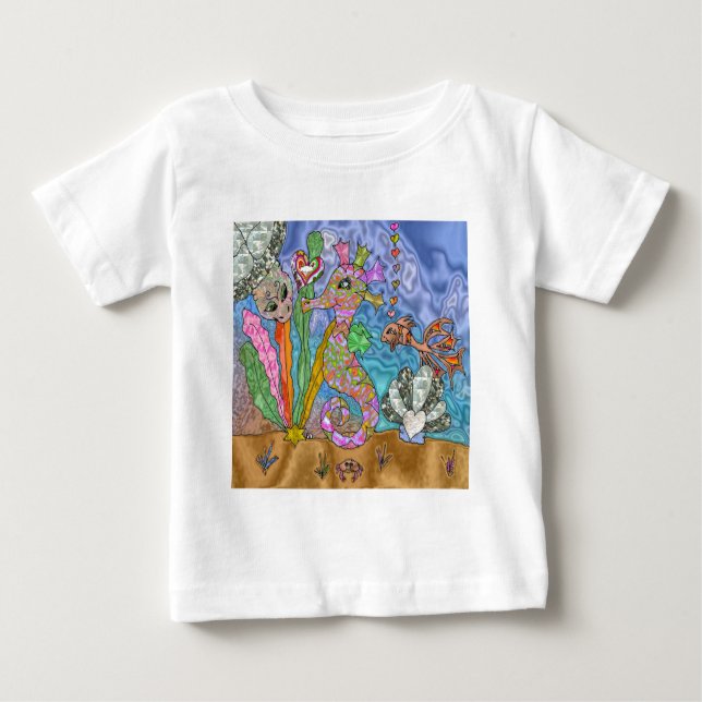 Psykedelisk havssköldpadda Art Tee Shirt (Framsida)