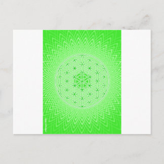 Psykedelisk Helig Geometry Heart Chakra Design Vykort