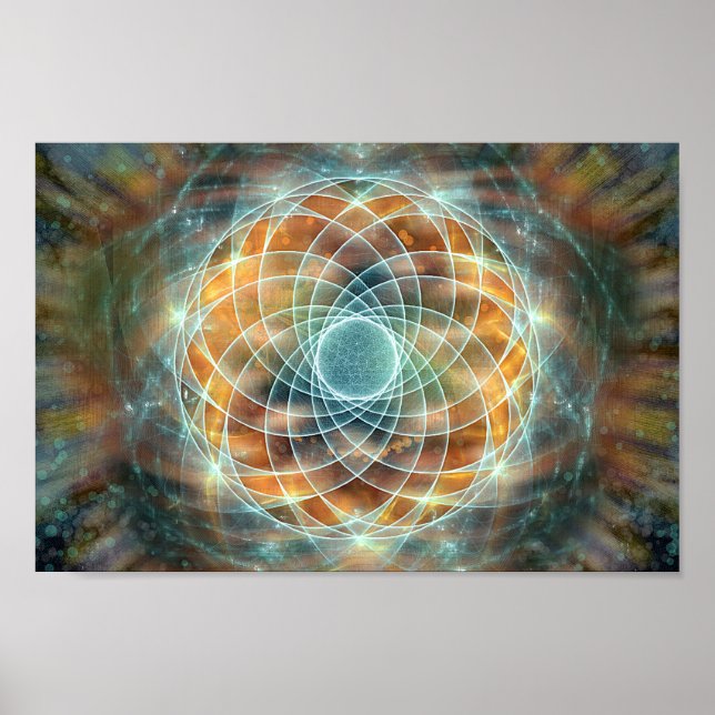 Psykedelisk Helig Geometry Stargate Poster (Framsidan)