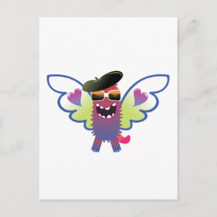 Psykedelisk hippie ängmonster vykort