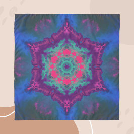 Psykedelisk Hippie Blue Lila och Rosa Sjal