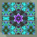 Psykedelisk Hippie Flower Lila Teal and Black Sjal<br><div class="desc">Den här psykodeliska kaleidoskopdesignen har lila,  teal och svart...  Vibranta trippelbilder för modern hippie eller någon som kärlek ljusa färger!</div>