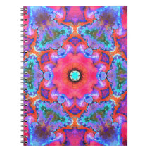Psykedelisk Hippie Flower Rosa Blue och Orange