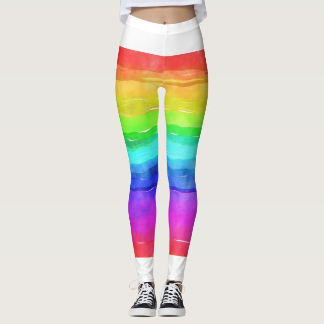Psykedelisk Hippy Retro Peace Art Leggings (Framsida)
