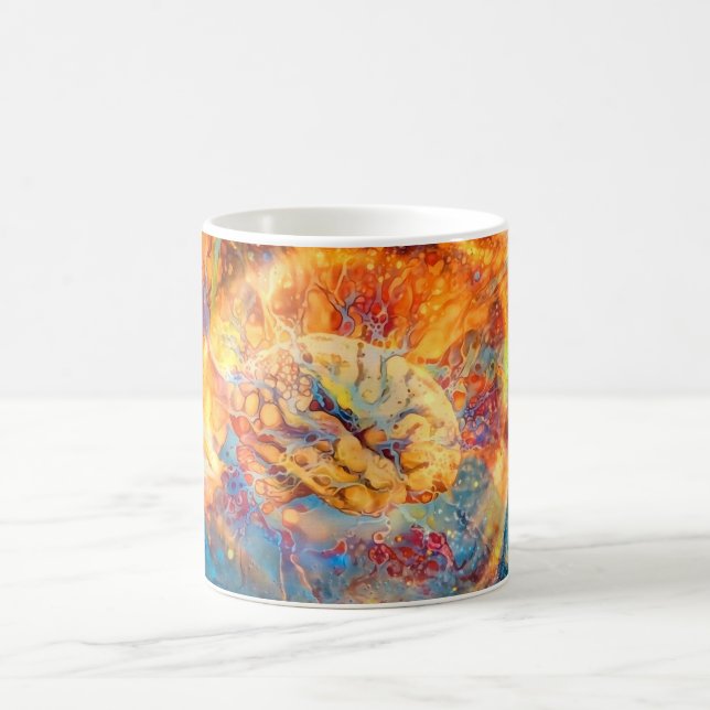 Psykedelisk hjärna i Vivid Färg Kaffemugg (Center)