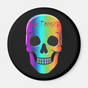 Psykedelisk humant skulltunder_Cove Magnet