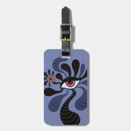 Psykedelisk Hypnotic Art Creepy Dubbla Rosa Öga Bagagebricka