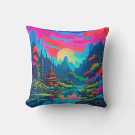 Psykedelisk japansk liggande Art Kudde