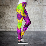 Psykedelisk Kaleidoscope Grönt Gult och Lila Leggings<br><div class="desc">Den här psykodeliska blomdesignen för kaleidoskop har grönt,  gult och lila. Vibranta trippelbilder för den moderna hippien eller någon som kärlek har en stark funky färg!</div>
