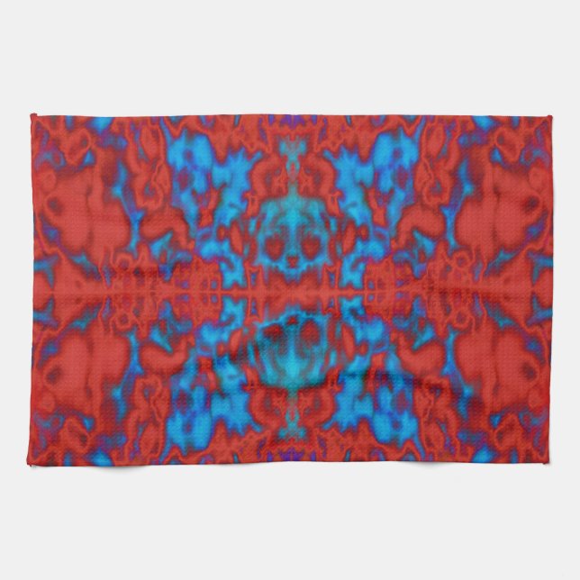 Psykedelisk kaleidoskop mönster kökshandduk (Horisontell)