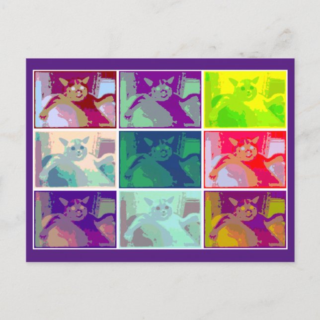 Psykedelisk katt, Louis Wain, Kattkonst  Vykort (Framsida)