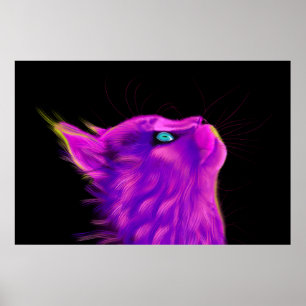 Psykedelisk katt poster