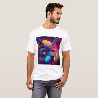 Psykedelisk katt t shirt
