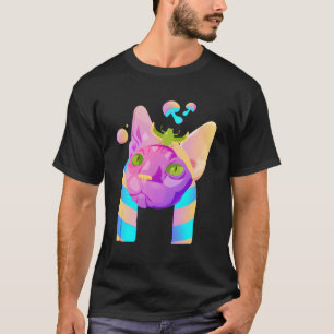 Psykedelisk katt t shirt