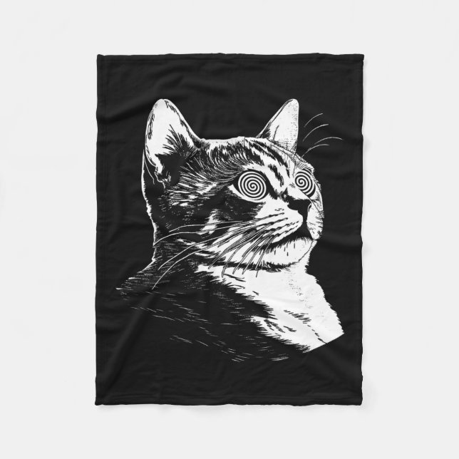 Psykedelisk kattfestival Edm Trippy Illusion Kattu Fleecefilt (Framsidan)