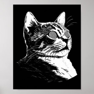 Psykedelisk kattfestival Edm Trippy Illusion Kattu Poster