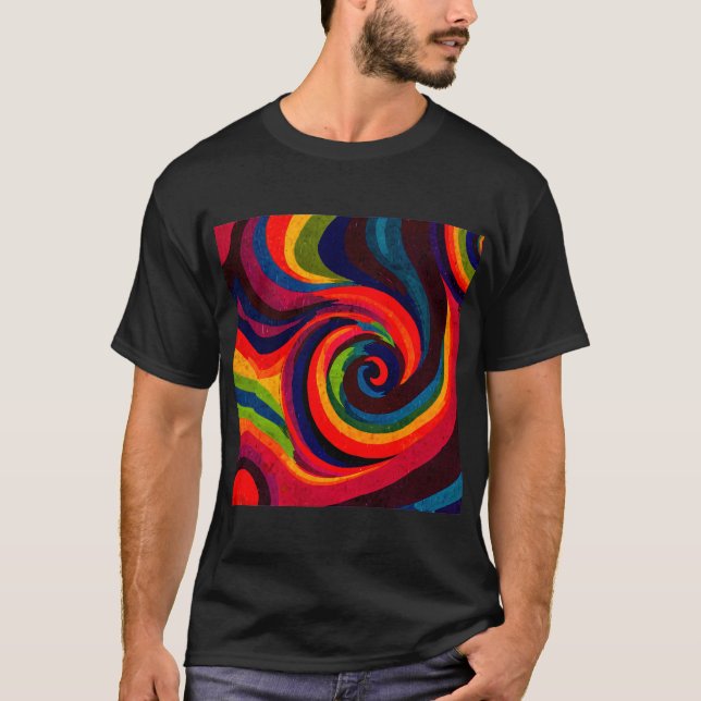 Psykedelisk konstdesign - Wirling Färg Mönster T Shirt (Framsida)