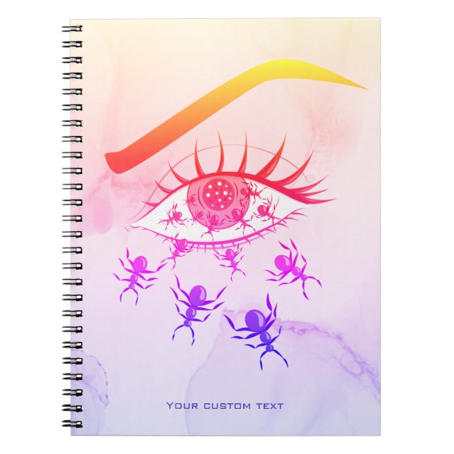 Psykedelisk Konstig Trippy Hippie Horror Anteckningsbok (Framsidan)