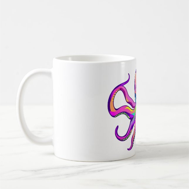 Psykedelisk konstruktion av Octopus-huvud Kaffemugg (Vänster)